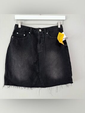 New H&M Divided Black Denim Mini Skirt